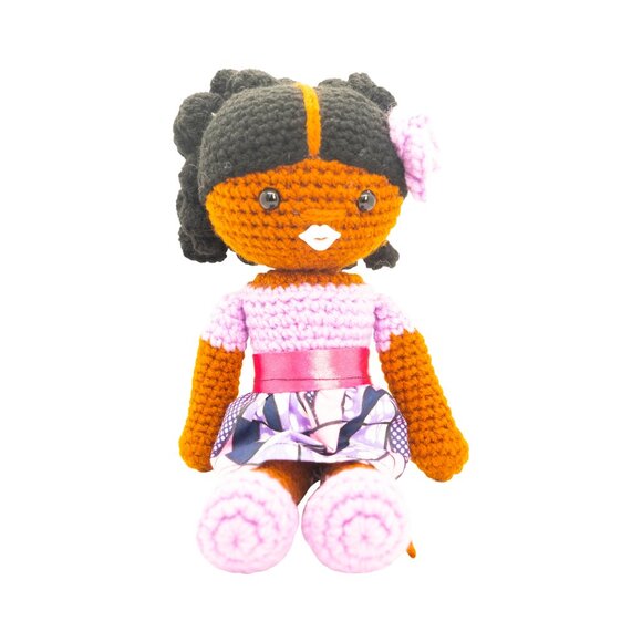 Ife Wearing Kitenge Skirt from Ms Kenya Doll Custom-Made Collection - Picture 2 of 5